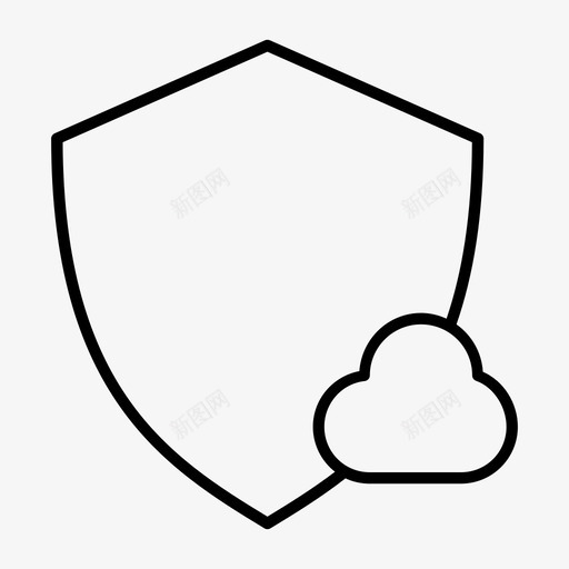 云盾防病毒受保护图标svg_新图网 https://ixintu.com 云盾 受保护 安全 安全标志 防病毒