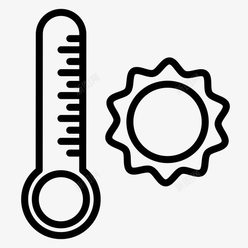 热温度太阳图标svg_新图网 https://ixintu.com 天空 太阳 山 气候 水平 温度 温暖 热 重