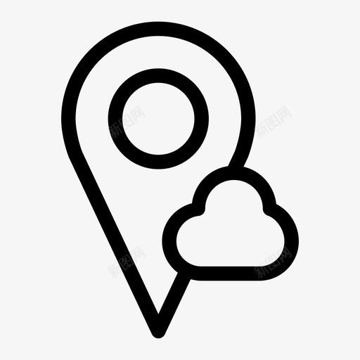 地图钉云占位符地图点图标svg_新图网 https://ixintu.com 云服务 区域 占位符 地图位置 地图点 地图钉云 方向 跟踪 黑客
