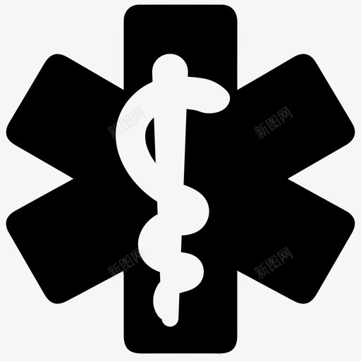 墨丘利医学符号救援图标svg_新图网 https://ixintu.com 医学符号 医疗保健 墨丘利 救援 救援符号 生命之星