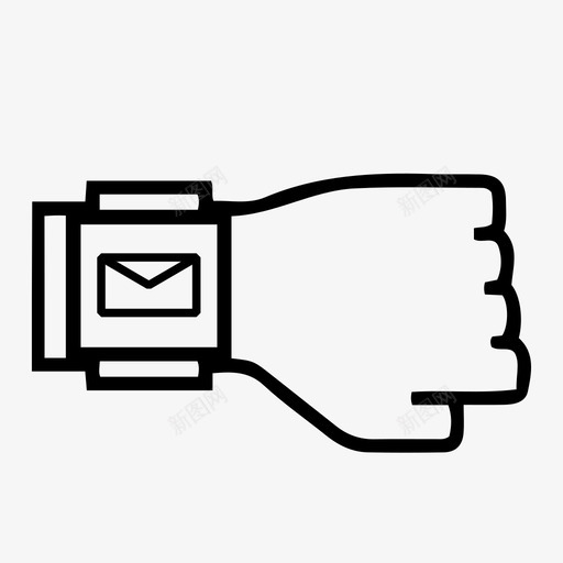 邮寄智能手表电子邮件鹅卵石手表图标svg_新图网 https://ixintu.com 电子邮件 腕表 邮寄智能手表 鹅卵石手表