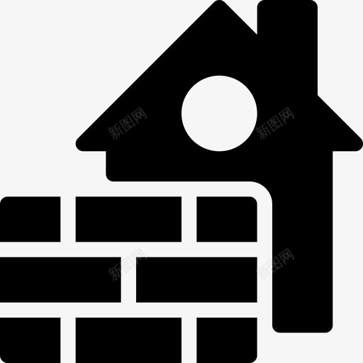 砖房建筑房产图标svg_新图网 https://ixintu.com 住宅 建筑 房产 房地产实心图标 砖房