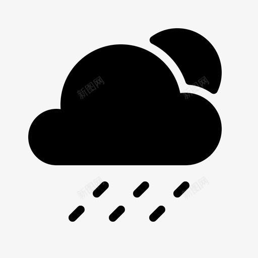 雨大气大气条件图标svg_新图网 https://ixintu.com 云 大气 大气条件 天气 太阳 日 雨 预报