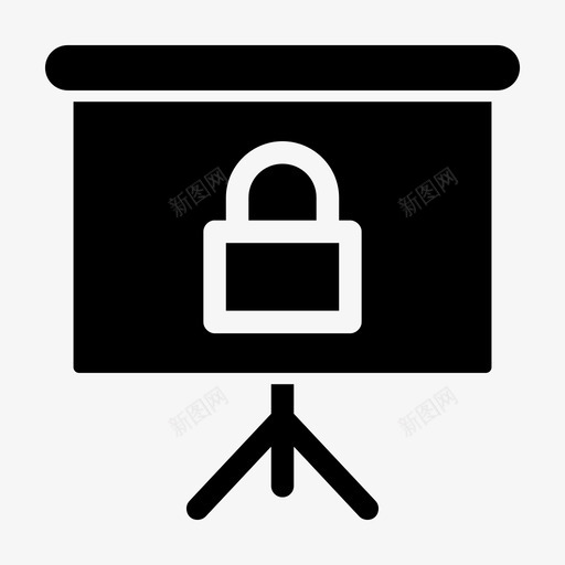 板锁大屏幕显示屏投影图标svg_新图网 https://ixintu.com 大屏幕 屏幕投影仪 显示屏投影 板锁 立屏 视频投影