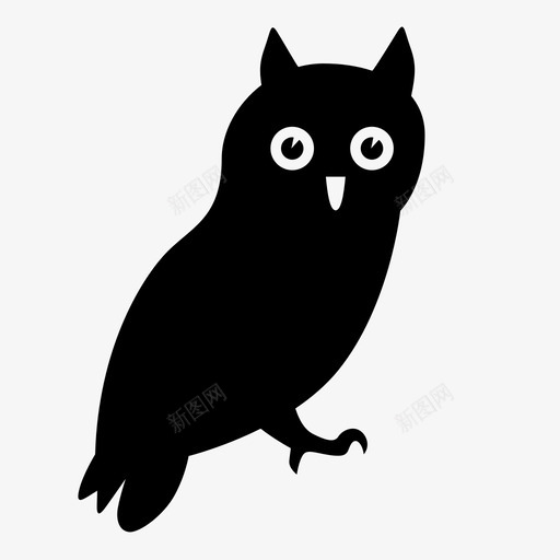 猫头鹰鸟夜图标svg_新图网 https://ixintu.com 夜 猫头鹰 聪明 鸟