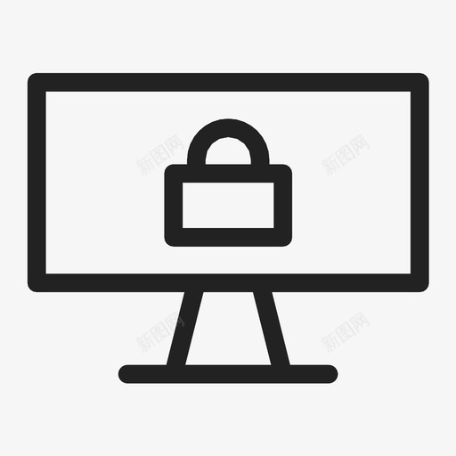 锁屏电脑锁电脑图标svg_新图网 https://ixintu.com 受保护 密码 挂锁 电脑 监视器 锁屏 锁电脑