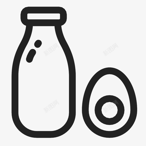 牛奶和鸡蛋煮熟瓶子图标svg_新图网 https://ixintu.com 农场 煮熟 牛奶和鸡蛋 瓶子