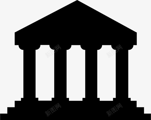 银行古典金融图标svg_新图网 https://ixintu.com 历史 古典 大学 希腊语 现代象形图 金融 银行