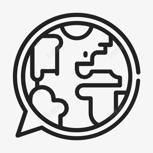 语言地球全球图标svg_新图网 https://ixintu.com 全球 全球化 地球 演讲者 语言 高中