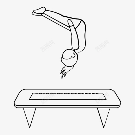 蹦床翻转体操图标svg_新图网 https://ixintu.com 体操 弹跳床 空翻 翻转 跳跃 蹦床 运动ii大纲