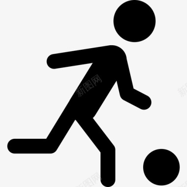 足球运动员在球后奔跑体育体育图标图标