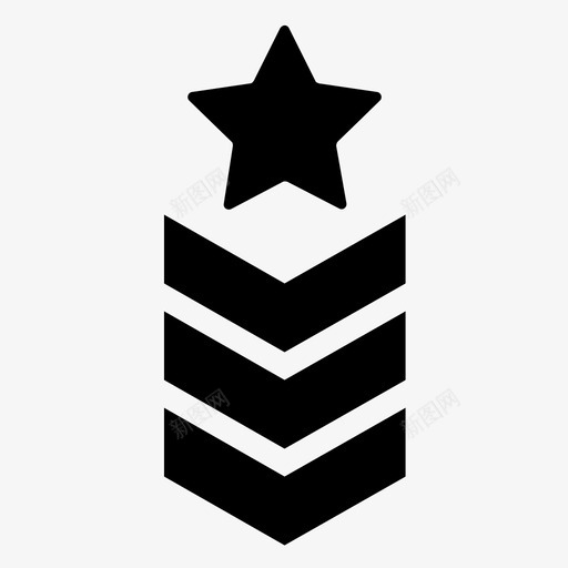 军衔徽章星形符号图标svg_新图网 https://ixintu.com 军衔 军衔翅膀 徽章 星形符号