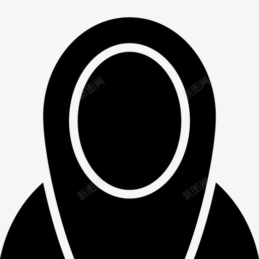穆斯林妇女头巾伊斯兰教图标svg_新图网 https://ixintu.com 伊斯兰教 头巾 女士 用户和人民字形 穆斯林妇女