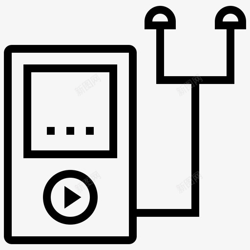 mp3播放器视频扬声器图标svg_新图网 https://ixintu.com ios设备 ipod mp3播放器 媒体 扬声器 显示器 电子产品和设备线路图标 耳机 视频 随身听 音乐播放器