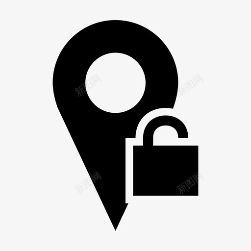 位置解锁跳动位置标记图标svg_新图网 https://ixintu.com 位置标记 位置解锁 地图位置 地图点 地图针 打开挂锁 振荡 方向 无线 爆发 跳动