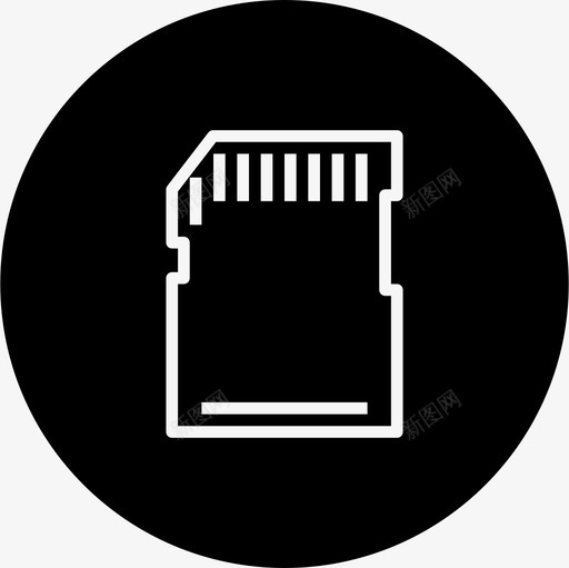适配器卡夹图标svg_新图网 https://ixintu.com 内存 卡 夹 存储 联网和共享圆线差 适配器