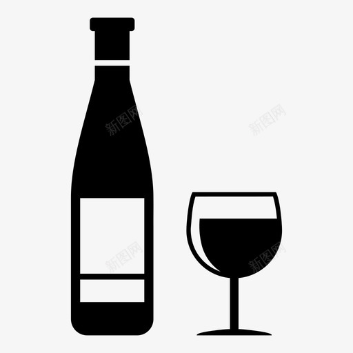 葡萄酒酒瓶香槟图标svg_新图网 https://ixintu.com 家居和烹饪 玻璃杯 葡萄酒 酒瓶 饮料 香槟