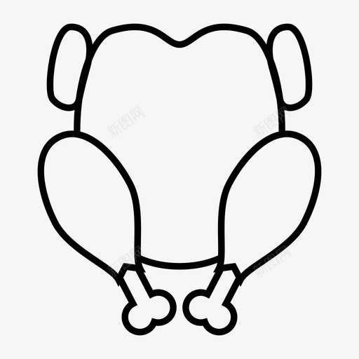 鸡肉烧烤食品图标svg_新图网 https://ixintu.com 家禽 烤肉 烧烤 肉类 食品 食品和饮料 鸡肉