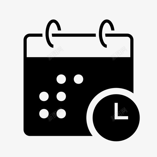 日历等待时钟事件日程表图标svg_新图网 https://ixintu.com 事件日程表 任务规划器 日历2 日历等待 时钟 标记日历 计时器
