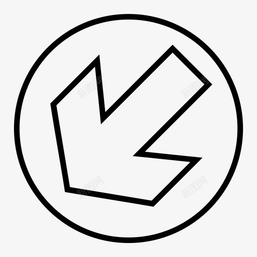 左下箭头导向图标svg_新图网 https://ixintu.com 台阶 导向 左下 移动 箭头