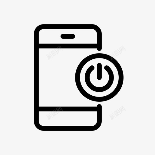 电源移动打开图标svg_新图网 https://ixintu.com 打开 电源 电源按钮 电话 移动 简单的移动图标