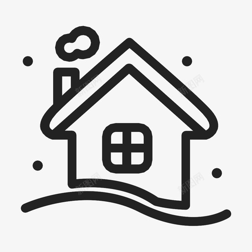 家圣诞节房子图标svg_新图网 https://ixintu.com 冬天 圣诞节 家 房子 温暖