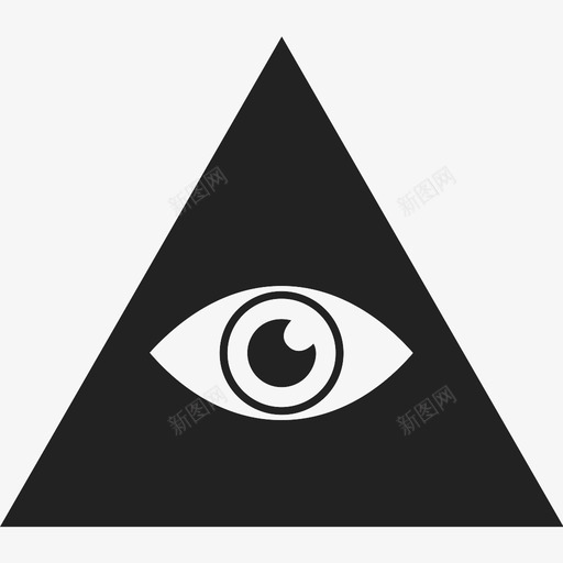 照明共济会金字塔图标svg_新图网 https://ixintu.com 三位一体 共济会 共济会或照明 照明 金字塔