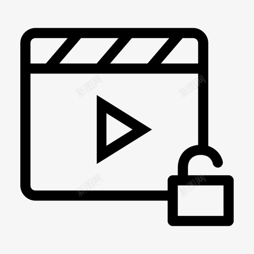 电影解锁摄像机胶卷图标svg_新图网 https://ixintu.com 媒体播放器 录像机 摄像机 电影解锁 胶卷 视频播放器