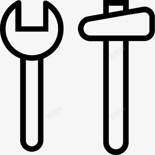 扳手工具锤修理工具图标svg_新图网 https://ixintu.com 修理工具 工具锤 扳手