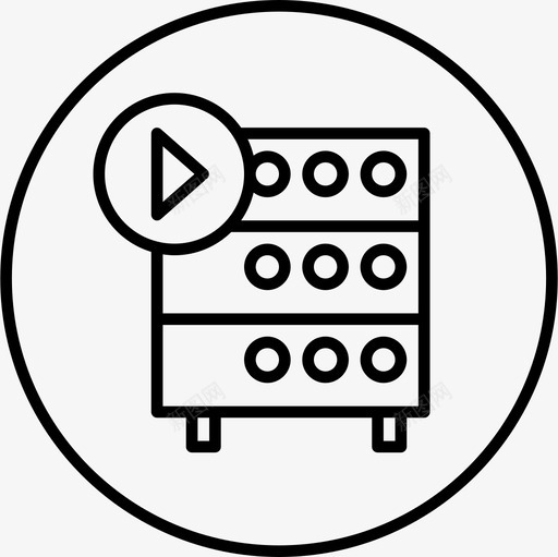 数据库媒体播放图标svg_新图网 https://ixintu.com 媒体 播放 数据库 机架 联网和共享环线 视频