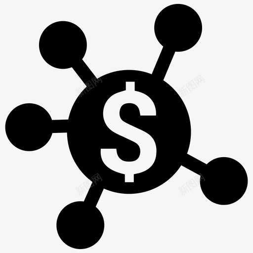 银行网络银行结构连接图标svg_新图网 https://ixintu.com 连接 金融 金融和货币 金融连接 银行结构 银行网络