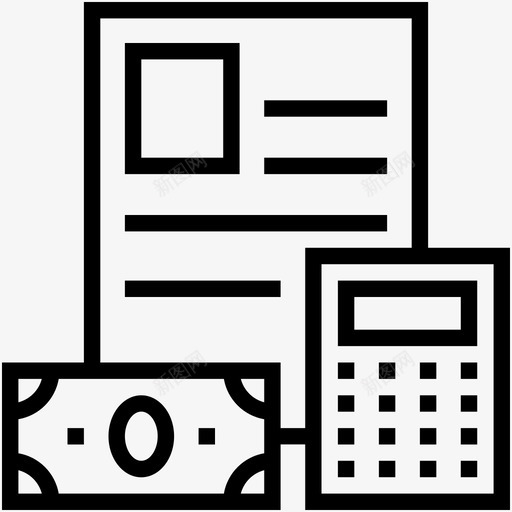 会计钞票簿记图标svg_新图网 https://ixintu.com 会计 报告 数字营销线图标 簿记 计算器 钞票