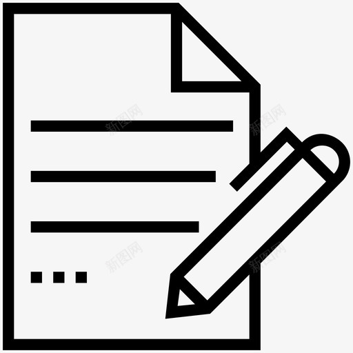 书写纸笔图标svg_新图网 https://ixintu.com 书写 笔 签名 纸 网络和通信
