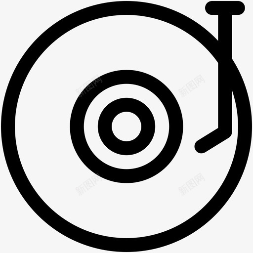 乙烯基播放器多媒体音乐图标svg_新图网 https://ixintu.com 乙烯基播放器 多媒体 录音机 电子图标集 转盘 音乐