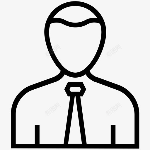 商务人士会计头像图标svg_新图网 https://ixintu.com 会计 商人 商务人士 头像 职业线图标 高管