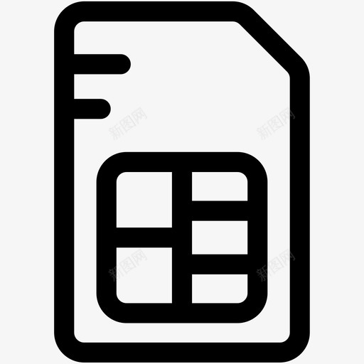 sim卡手机sim内存图标svg_新图网 https://ixintu.com cdma gsm ic sim卡 内存 存储 手机sim 网络和用户界面可爱的图标 集成芯片