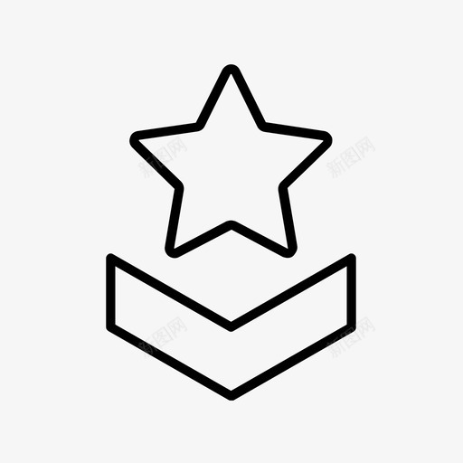 军衔徽章民兵星军衔图标svg_新图网 https://ixintu.com 军徽 军衔徽章 军衔翅膀 星军衔 星符号 民兵