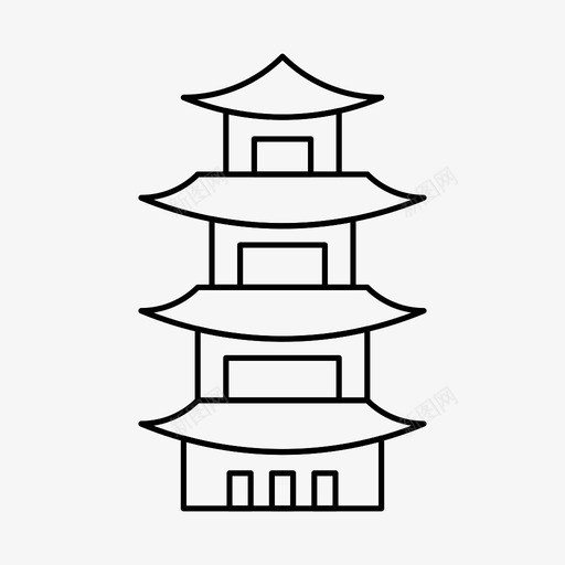 宝塔建筑中国图标svg_新图网 https://ixintu.com 中国 宝塔 建筑 旅游酒店 犹太教堂 神龛