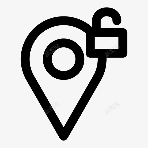 解锁位置指南针地图pin图标svg_新图网 https://ixintu.com 占位符 地图pin 导航 指南针 解锁 解锁位置
