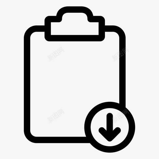 剪贴板跳动任务计划图标svg_新图网 https://ixintu.com 下箭头 互联网 任务计划 剪贴板下载 办公外设 办公文具 夹板 振荡 脉冲 跳动 震颤