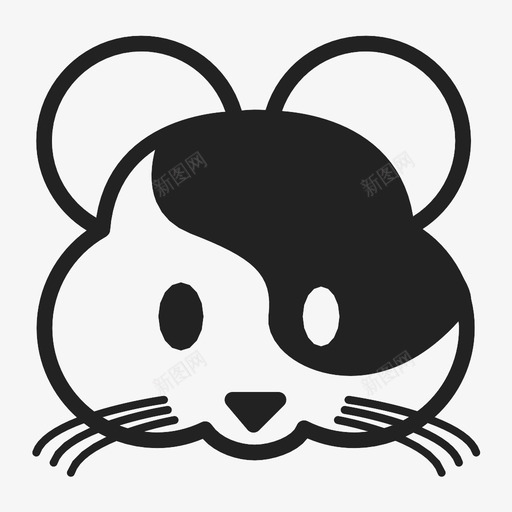 仓鼠动物表情图标svg_新图网 https://ixintu.com 仓鼠 仓鼠卡通 动物 斑点 脸 表情