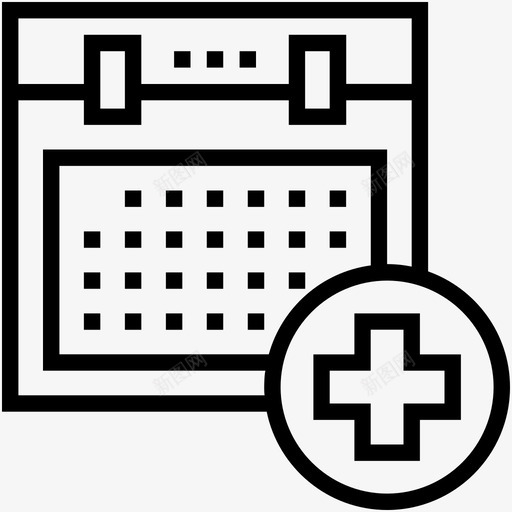 医嘱日历用药时间图标svg_新图网 https://ixintu.com 医嘱 医嘱和健康线图标 日历 用药时间 疗程