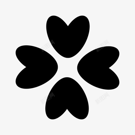 三叶草四片叶子幸运图标svg_新图网 https://ixintu.com 三叶草 四片叶子 幸运