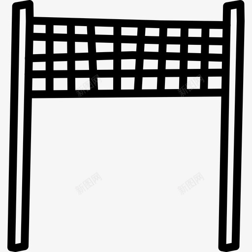 排球方格终点线图标svg_新图网 https://ixintu.com 奥林匹克涂鸦 排球 方格 杆子 终点线 网