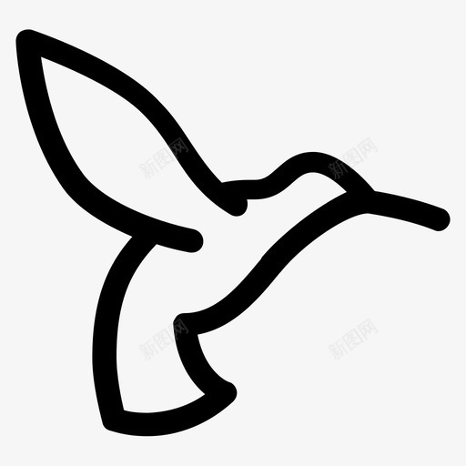 蜂鸟小鸟苍蝇图标svg_新图网 https://ixintu.com 动物 小鸟 翅膀 苍蝇 蜂鸟