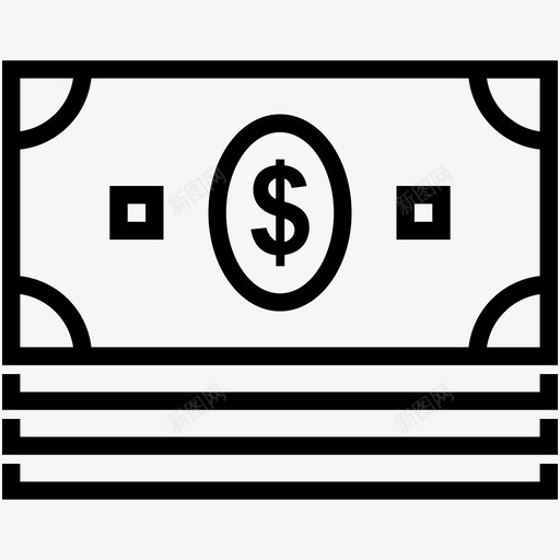 纸币钞票货币图标svg_新图网 https://ixintu.com 不动产线图标 纸币 货币 钞票