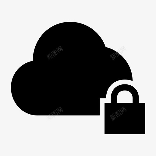 云锁云计算云数据图标svg_新图网 https://ixintu.com 云数据 云服务 云计算 云锁 受保护 天空