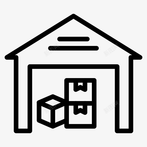 仓库包装包裹图标svg_新图网 https://ixintu.com 仓库 包装 包裹 物流配送