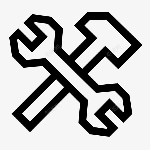 工具锤子调整器图标svg_新图网 https://ixintu.com 工具 扳手 调整器 锤子