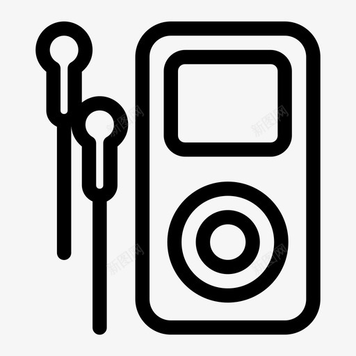 ipod电子耳机图标svg_新图网 https://ixintu.com ipod 播放 电子 耳机 音乐 音量